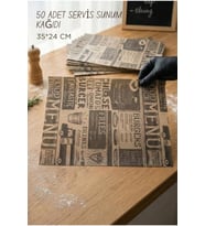 Tasarım Servis Sunum Kağıdı & Yağlı Kağıt Seti (35X24 Cm)