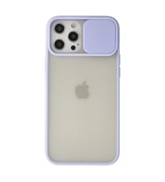 Apple İphone 12 Pro Max Kılıf Palm Buzlu Kamera Sürgülü Silikon - Lila