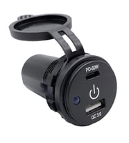 Dokunmatik Switchli USB + Type-C 12-24V Şarj Soketi (Siyah)