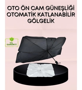 UV Korumalı Şemsiye Tipi Oto Güneşliği - Geniş Araç Uyumu