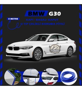 Bmw G30 Oto Araç Kapı Koruma Fitili 5metre Parlak Mavi Renk
