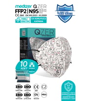 Qzer One Line Art Desenli FFP2 Maske N95 Maske 10 Adet