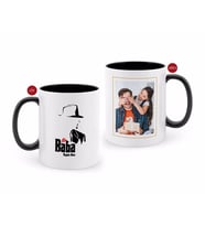 BK Gift Kişiye Özel Babalar Günü Hediyesi Fotoğraflı Siyah Beyaz Kupa Bardak-17