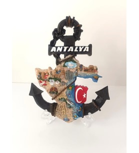 Biblo Çapa Ayaklı Biblo Obje Antalya Turizm Bayrak Gezi Tatil Masa Duvar Süsü