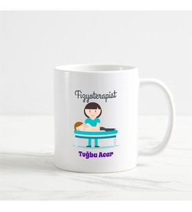 Fizyoterapist Kupa Bardak (5. Tasarım) (Beyaz)