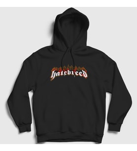 Presmono Unisex Siyah Logo Hatebreed Kapüşonlu Sweatshirt 148638tt
