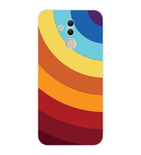 Huawei Mate 20 Lite  Kamera korumalı Kapak Renk Cümbüşü Tasarımlı  Şeffaf Kılıf
