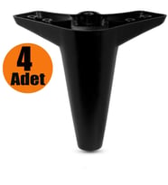Mobilya Kanepe Sehpa Koltuk Ayağı Siyah Baza Ayak 12 cm (4 ADET)