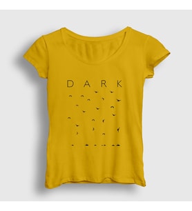 Presmono Kadın Sarı Birds Dark T-Shirt 185990tt (Sarı)