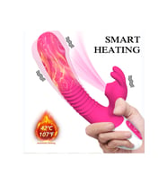 Şarjlı Akıllı Isıtmalı Güçlü Titreşimli G-Spot ve Klitoris Emiş Uyarıcı Yapay Penis Rabbit Vibratör