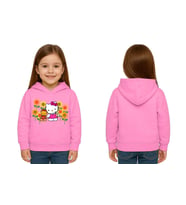 Unisex hello kity  Baskılı Çocuk Swaetshirt  Baskılı Kapüşonlu 3 İplik Şardonlu (Pembe)