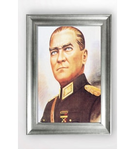 Gümüş Çerçeveli Atatürk Tablo cv1099