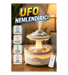 350 ML UFO Hava Nemlendirici – Yağmur Efektli RGB Işıklı Uzaktan Kumandalı
