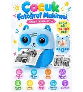 Çocuk Dijital Fotoğraf Makinesi Anında Fotoğraf Çıkaran Termal Baskılı Kame