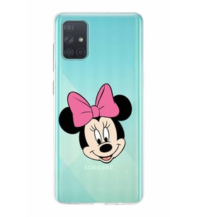 Samsung Galaxy A71  Kapak Minnie Mouse Tasarımlı Şeffaf Silikon Kılıf