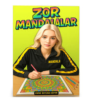 Zor Mandalalar Boyama Kitabı (Arkası Boş – Spiralli)