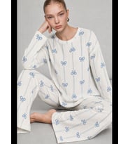 Night Kadın Desenli Nefes Alan Pijama Takımı 4694