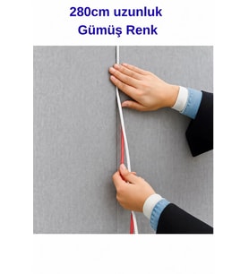 Gümüş Kendinden Yapışkanlı 1 Adet 0.8mm x 280cm Duvar, Mobilya Kenar Dekoratif Koruma Şerit çıta