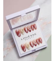 Louésse Rose Dust Takma Tırnak 12’li Nude Kiremit Ton Altın Detaylı Elegant Nail