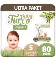 Baby Turco Doğadan Ultra Paket 5 Beden Bebek Bezi  80 Adet