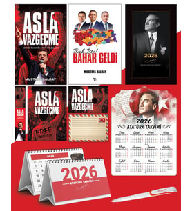 Asla Vazgeçme - Ayraç - Kartpostal - Poster Ve Bak İşte bahar Geldi -  2026 Ajanda İstikbal - İstikbal Ahşap Duvar Takvimi - Masa Takvimi