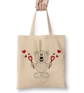 We Bare Bears Ice Bear Aşk Bez Çanta Uzun Saplı