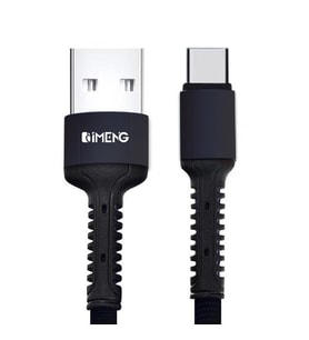 İmeng 3A UsbA to Type-C Pro Braided Örgülü Data ve Hızlı Şarj Kablosu Siyah