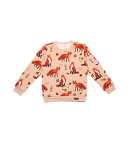 Tilki Desenli Dijital Baskılı Organik Bebek Sweatshirt