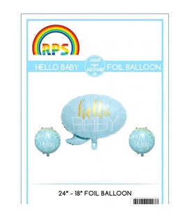 Hello Baby Mavi Folyo Balon Set 3 Parça-