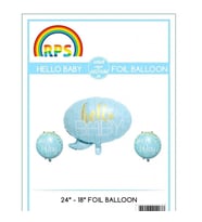 Hello Baby Mavi Folyo Balon Set 3 Parça-