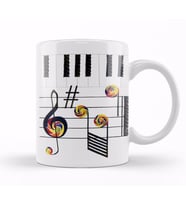 Piano  Piyano  Müzik  Notaları Kupa Bardak Porselen
