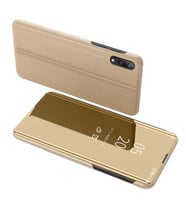Huawei Y7 Prime 2019 Uyumlu Aynalı Kapaklı Lüx Kılıf (Gold)
