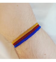 Crystal Atelier Hardal Bordo Mavi Örgü Makrome 3’lü Bileklik - Unisex El Yapımı Ayarlanabilir Şık Trend Kombin Seti - Makrome Bileklik - Örgü Bileklik - Hardal Bordo Mavi Bileklik - Hediye Bileklik - İp Bileklik - Günlük Bijuteri Bileklik - Spor Bileklik