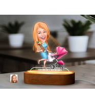 BK Gift Kişiye Özel Kadın Karikatürlü Dekoratif 3D Biblo LED Işıklı Gece Lambası-5, Sevgiliye Hediye, Arkadaşa Hediye, Doğum Günü Hediyesi