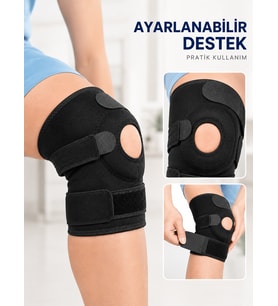 Ligamentli Diz Desteği Kısa Dizlik Ayarlanabilir Cırtlı Açık Patella Tasarım