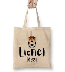 Lionel Messi Art Merch Bez Çanta Uzun Saplı