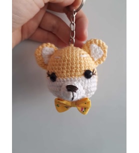 Maskot Sevimli Ayıcık Anahtarlık Amigurumi Organik Oyuncak