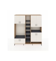 Hyperion Dolap 18 Raflı 8 Kapaklı Tek Askılı 220x44x243 Çam-Aytaşı/Antrasit