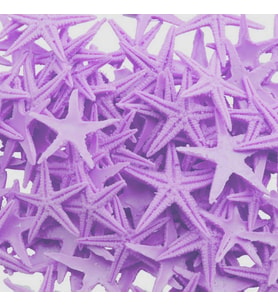 Polyester Deniz Yıldızı Minik Boy  0.5 CM- 1.5 CM (100 Adet)  Mor