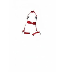 Mulvxbrf Brf02 Kırmızı Harness Takım Deri Yüksek Yaka Toka Detaylı - Brf1338 (Mulvix)