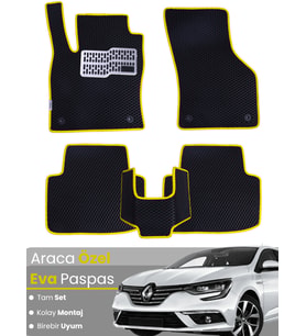 Renault Megane 4 Sedan (2016-2025) Uyumlu EVA Paspas Tam Set–Araca Özel Tasarım,Kolay Montaj