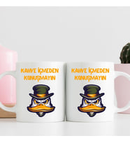 Kahve İçmeden Konuşmayın Tasarımlı Kupa Bardak