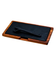Lava Döküm Ahşap ve Döküm Demir Hot Plate Servis Tahtası. Ölçü 16x30cm.