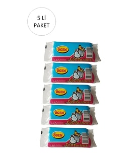 Küçük Boy Çöp Torbası 40 x 50 cm 40 Lı Rulo x 5 Paket = 200 Adet (Şeffaf)
