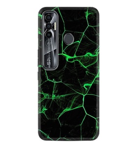 Tecno Spark 6 6 Go 8C 8 Pro 7 7 Spark 9 Pro Kılıf Desemli Silikon Yeşil Şerit Mermer 1320