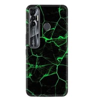 Tecno Spark 6 6 Go 8C 8 Pro 7 7 Spark 9 Pro Kılıf Desemli Silikon Yeşil Şerit Mermer 1320