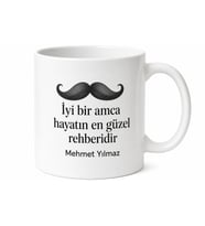 Amca İçin Mesajlı Hediyelik Baskılı Kupa Bardak Esprili Hediye