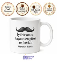 Amca İçin Mesajlı Hediyelik Baskılı Kupa Bardak Esprili Hediye