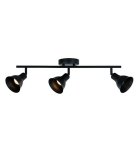 Rsylight Retro Metal Siyah 3 Lü 180 Derece Hareketli Led Spot Avize Beyaz Ampullü