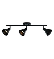 Rsylight Retro Metal Siyah 3 Lü 180 Derece Hareketli Led Spot Avize Beyaz Ampullü